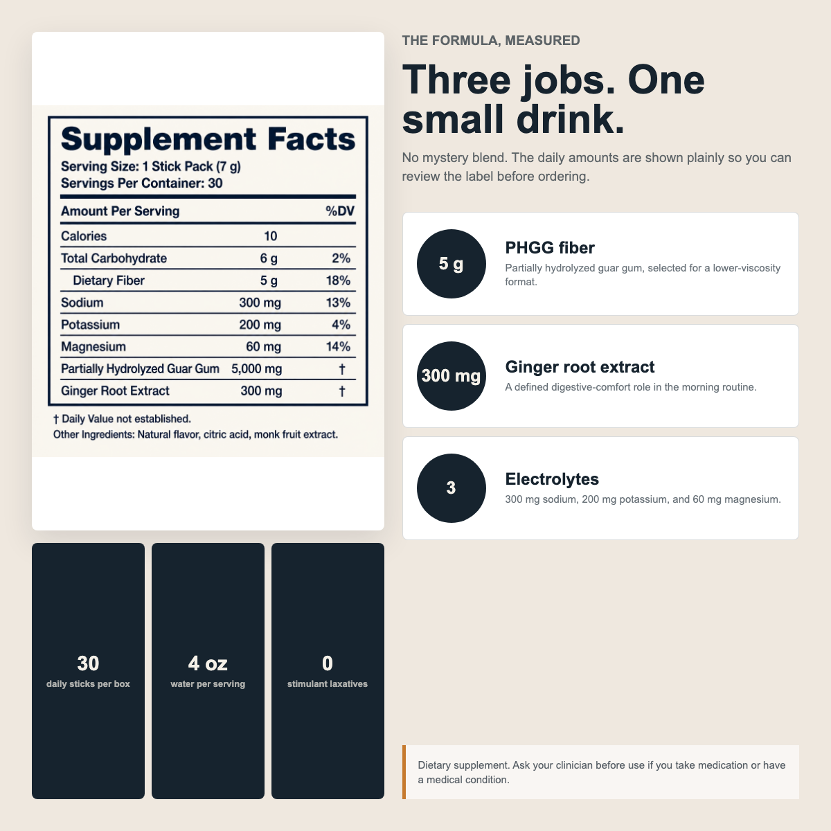 Wend Supplement Facts and measured formula