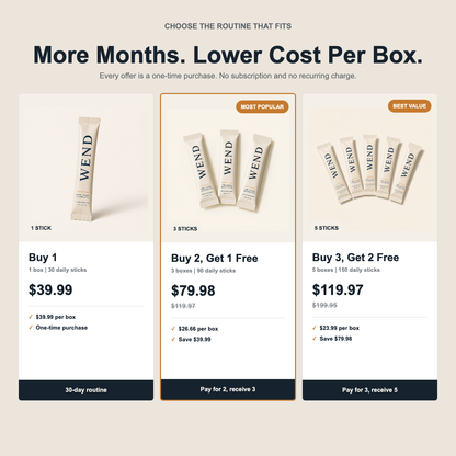 Wend one, three and five box offers